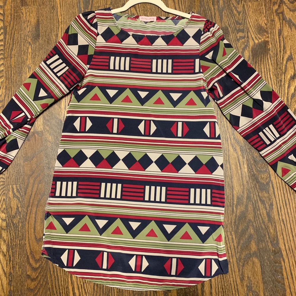 Long Sleeve Printed Dress